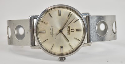 Lot 1509 - OMEGA; a gentleman's stainless steel...