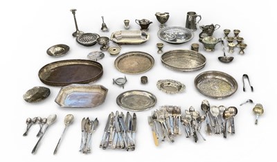 Lot 1102 - A quantity of assorted silver plated items...