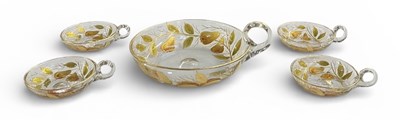 Lot 586 - A modern hand painted gilt heightened clear...