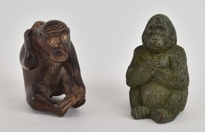 Lot 1055 - A late 19th/early 20th century Japanese carved...