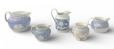 Lot 568 - Five 19th century English Staffordshire...