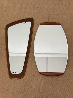 Lot 538 - Two mid 20th century teak wall mirrors, larger...