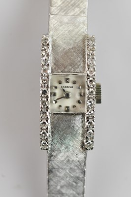 Lot 409 - CANDINO; a lady's white textured metal...