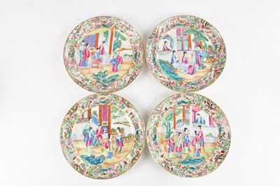Lot 1428 - Four late 19th century Chinese Canton Famille...