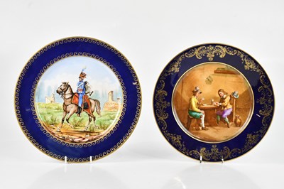 Lot 275 - A Sèvres style hand painted cabinet plate,...