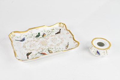 Lot 1026 - KPM; a hand painted dressing table tray of...