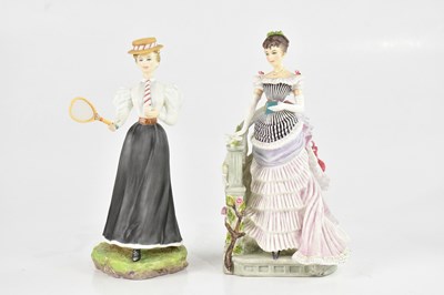 Lot 1120 - ROYAL WORCESTER; two ceramic figures...