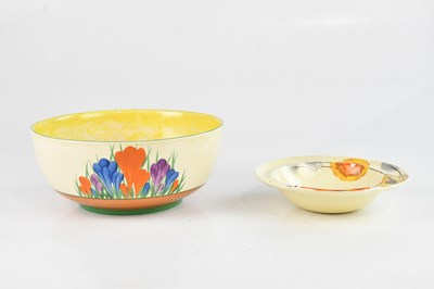 Lot 1176 - CLARICE CLIFF; a footed bowl in the ‘Crocus’...