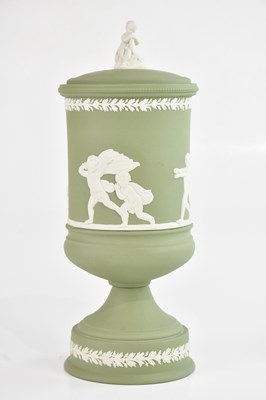 Lot 270 - WEDGWOOD; a green jasperware limited edition...