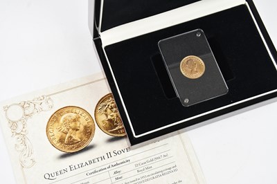 Lot 534 - An Elizabeth II full sovereign, 1957, young...