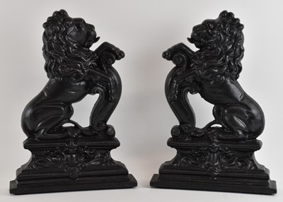Lot 477 - A pair of Victorian black painted doorstops...