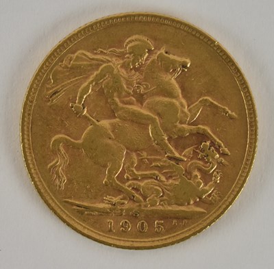 Lot 1468 - An Edward VII full sovereign, 1905, Sydney Mint.