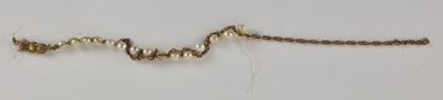 Lot 1417 - A 9ct yellow gold fine link single strand...