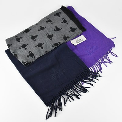 Lot 1256 - VIVIENNE WESTWOOD; a purple 100% wool long...