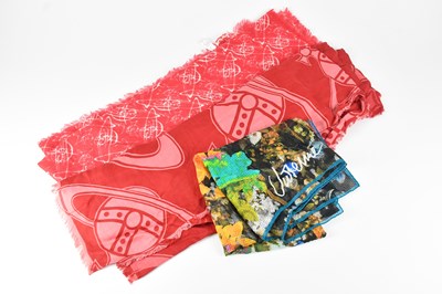 Lot 1258 - VIVIENNE WESTWOOD; a large pink and red wool...