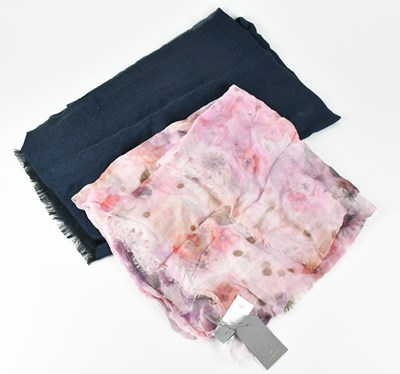 Lot 1259 - MULBERRY; a navy blue and black 100% wool...