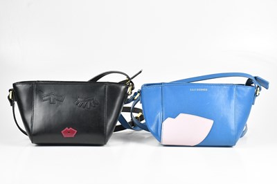 Lot 1521 - LULU GUINNESS; a black leather crossbody...