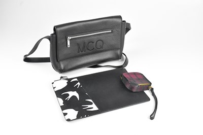 Lot 1460 - ALEXANDER MCQUEEN; a black pebbled leather...