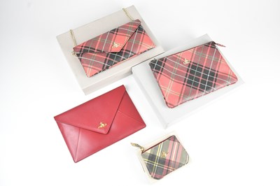 Lot 1463 - VIVIENNE WESTWOOD; a leather tartan Derby...