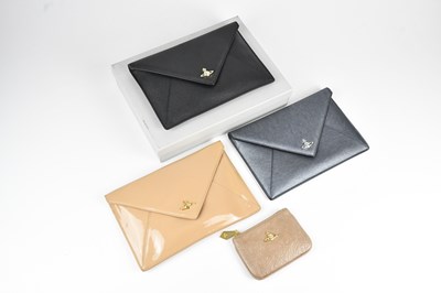 Lot 1468 - VIVIENNE WESTWOOD; a black Saffiano leather...