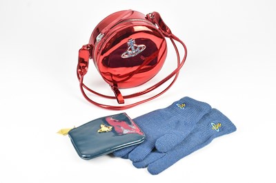 Lot 1215 - VIVIENNE WESTWOOD; a red metallic leather...