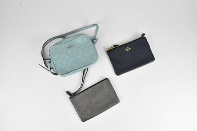 Lot 1473 - COACH; a light blue leather shoulder bag with...