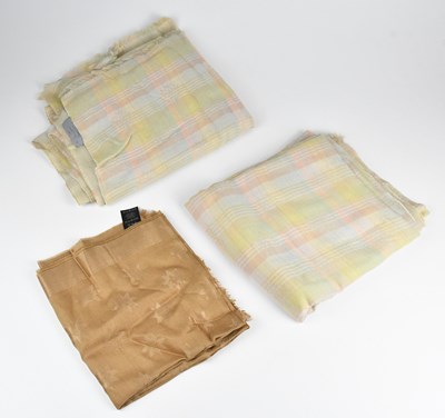 Lot 1211 - MULBERRY; two large silk and cotton tartan...