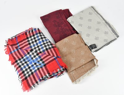 Lot 1226 - MULBERRY; a 100% wool red and blue tartan...