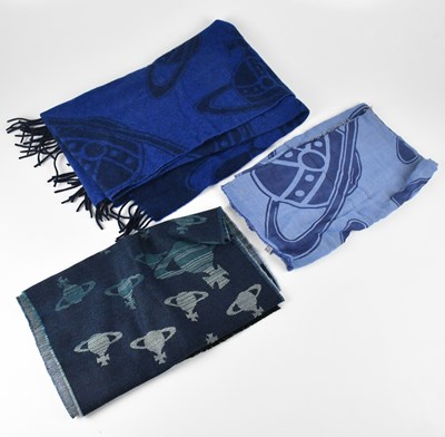 Lot 1247 - VIVIENNE WESTWOOD; a large wool electric blue...