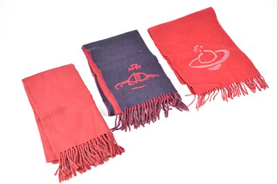 Lot 1248 - VIVIENNE WESTWOOD; a red wool long rectangular...