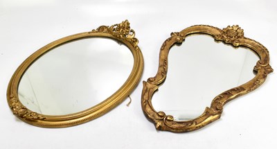 Lot 1634 - A 19th century gilt framed oval wall mirror