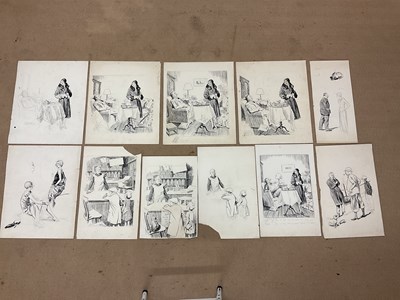 Lot 314 - A group of eleven pen, ink and pencil...