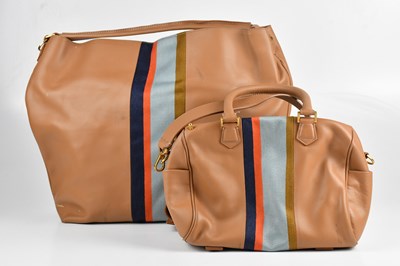 Lot 1476 - PAUL SMITH; a taupe calfskin leather large...