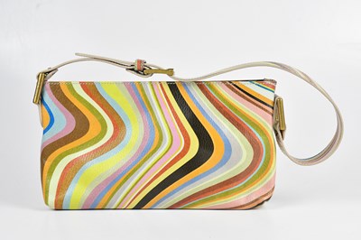 Lot 1505 - PAUL SMITH; a leather multicoloured swirl...