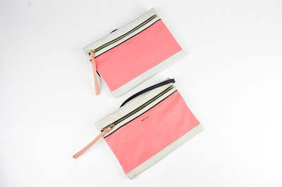 Lot 1546 - PAUL SMITH; two cream and pink calfskin...