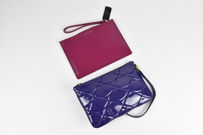 Lot 1270 - LULU GUINNESS; a fuchsia pink calfskin pouch,...