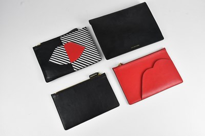 Lot 1271 - LULU GUINNESS; a black calfskin leather...