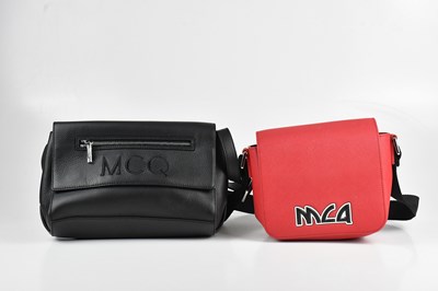 Lot 1495 - ALEXANDER MCQUEEN; a black pebbled leather...
