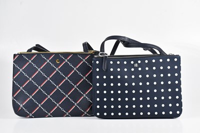 Lot 1478 - RALPH LAUREN; a navy pebbled leather shoulder...