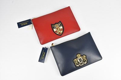 Lot 1269 - RALPH LAUREN; a red calfskin leather pouch...