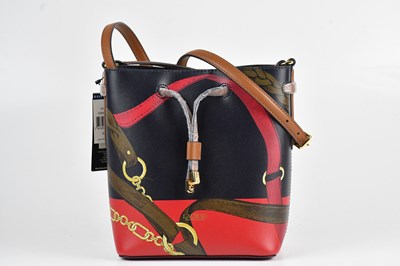 Lot 1489 - RALPH LAUREN; a navy and red leather Andie...