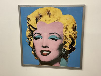 Lot 332 - AFTER ANDY WARHOL; a coloured print, 'Marilyn',...