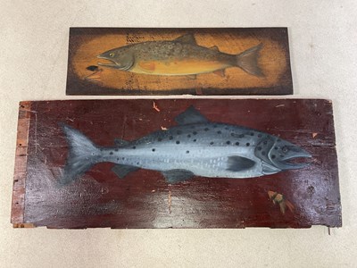Lot 14 - Two contemporary studies of salmon, both hand...