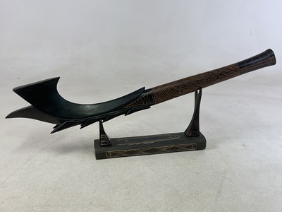 Lot 15 - A modern wooden South Seas war club, with...
