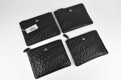 Lot 1192 - VIVIENNE WESTWOOD; four black geometric shaped...