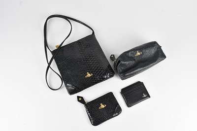 Lot 1484 - VIVIENNE WESTWOOD; a black embossed patent...