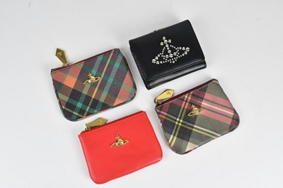 Lot 1238 - VIVIENNE WESTWOOD; two Saffiano leather tartan...