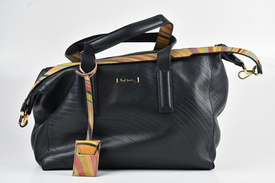 Lot 1491 - A black calfskin leather handbag, trimmed with...