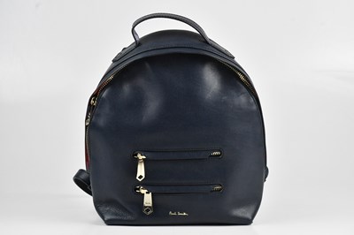 Lot 1532 - PAUL SMITH; a navy blue calfskin leather...