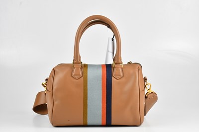 Lot 1448 - PAUL SMITH; a tan leather bowling bag with a...